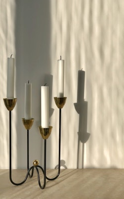 Ystad Metall 4-armed Candelabra Brass by Gunnar Ander