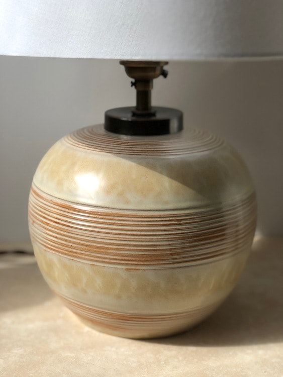 Upsala-Ekeby Art Deco Ceramic Table Lamp by Anna-Lisa Thomson. 1930s.