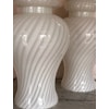 Murano Glass White Swirl Table Lamp (pair available)