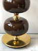 Stilarmatur Table Lamp in Brass and Brown Glass. 1960s.
