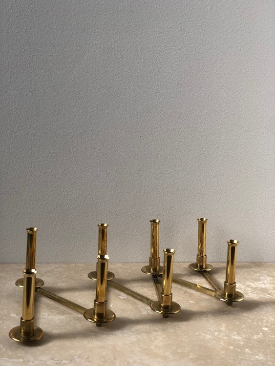 Brass Candleholder "Margareta-slingan" by Lars Holmström for Arvika