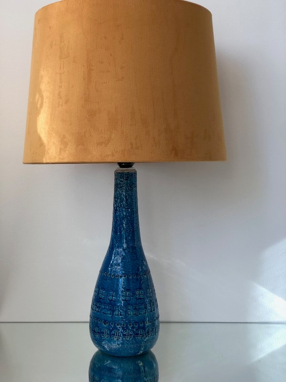 Bitossi Large Blue Ceramic Table Lamp