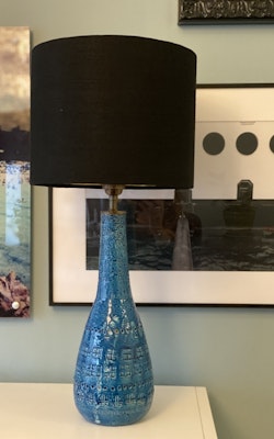 Bitossi Large Blue Ceramic Table Lamp