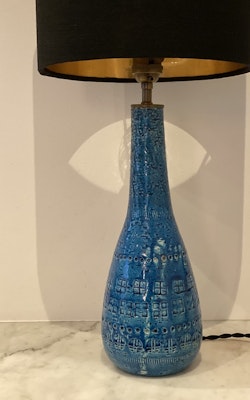 Bitossi Large Blue Ceramic Table Lamp
