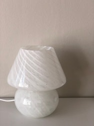 White Mushroom Table Lamp in the style of Murano 1970s.