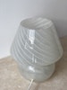 White Mushroom Table Lamp in the style of Murano 1970s.