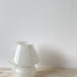 White Mushroom Table Lamp in the style of Murano 1970s.