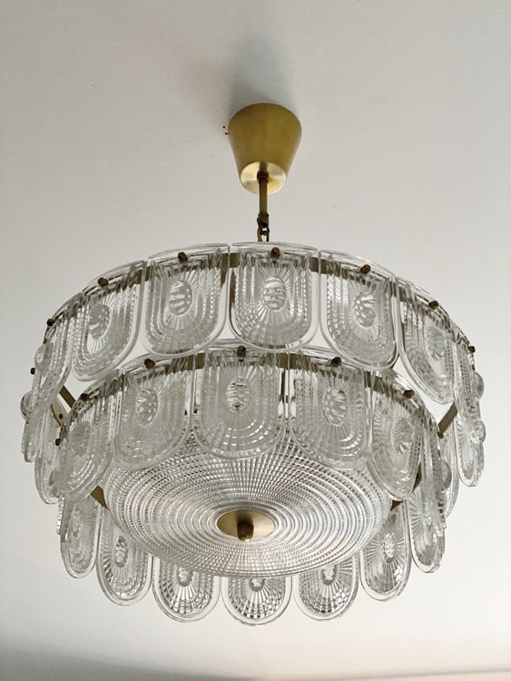 Orrefors Glass Chandelier. 1960s.