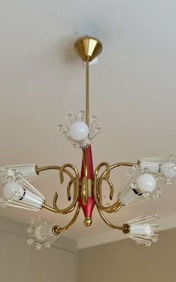 Emil Stejnar Floral Sputnik Chandelier. 1960s.