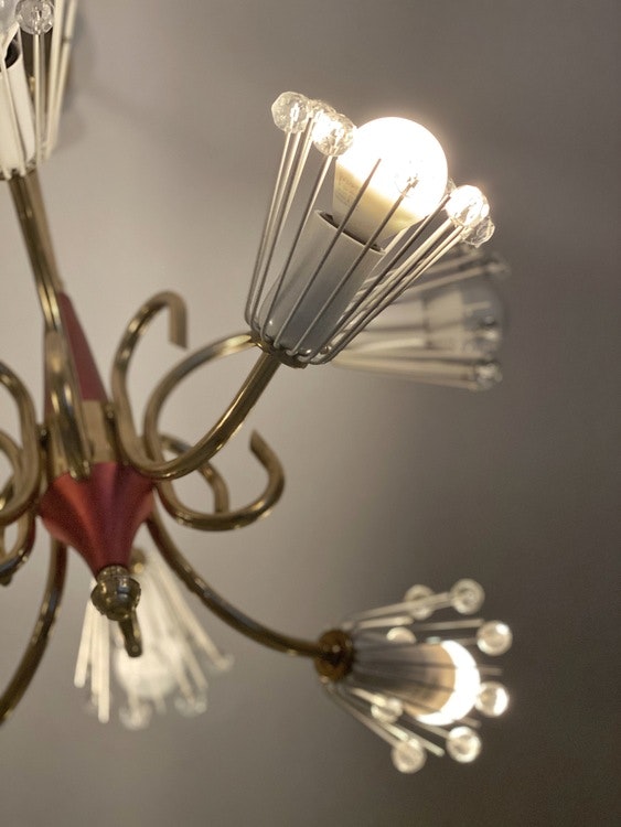 Emil Stejnar Floral Sputnik Chandelier. 1960s.