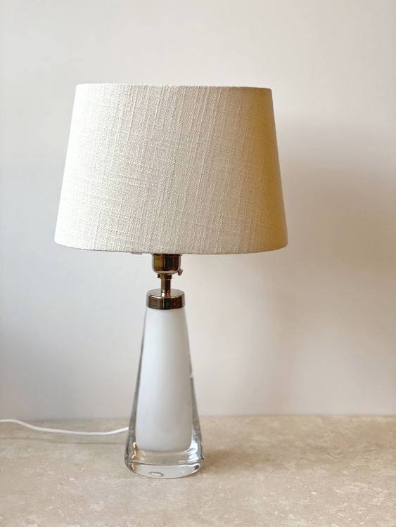 Orrefors Table Lamp RD-1566 White Clear Glass