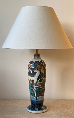 Colorful Large Ceramic Table Lamp by Tilgmans Keramik, 1960s.