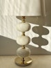 Stilarmatur Table Lamp in Brass and White Glass. 1960s.