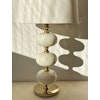 Stilarmatur Table Lamp in Brass and White Glass. 1960s.