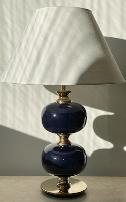 Stilarmatur Large Table Lamp Blue Glass. 1960s.