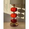 Stilarmatur Table Lamp in Brass and Red Glass. 1960s.