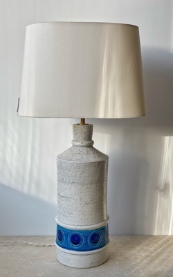 Bitossi for Bergboms White & Blue Large Ceramic Table Lamp.