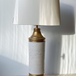 Bitossi for Bergboms Large Creme and Gold Ceramic Table Lamp