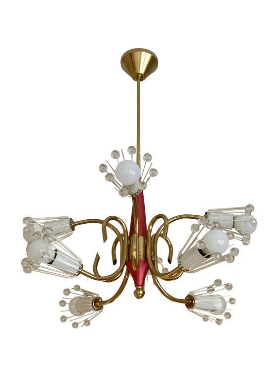 Emil Stejnar Floral Sputnik Chandelier. 1960s.