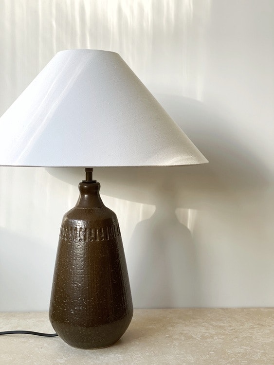 Yngve Blixt Brown Ceramic Table Lamp. 1965.
