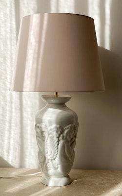 Gefle Art Deco Porcelain Large Table Lamp. 1930s.