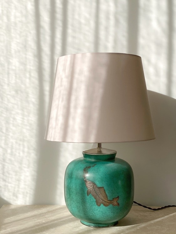 Gustavsberg Art Deco Table Lamp "Argenta" by Wilhelm Kåge. 1940s.