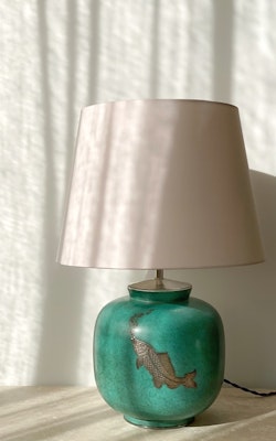 Gustavsberg Art Deco Table Lamp "Argenta" by Wilhelm Kåge. 1940s.