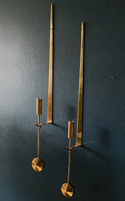 Skultuna Brass Wall Sticks, set of 2 "Pendel" by Pierre Forssell.