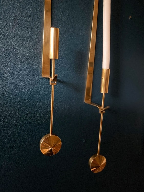 Skultuna Brass Wall Sticks, set of 2 "Pendel" by Pierre Forsell ...