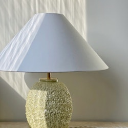 Rörstrand Large Yellow Chamotte Table Lamp by Gunnar Nylund. 1950s.