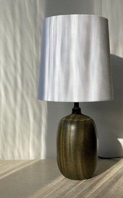 Agne Aronsson Vintage Brown-Green Ceramic Table Lamp. 1960s.