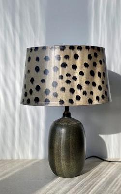 Agne Aronsson Vintage Brown-Green Ceramic Table Lamp. 1960s.