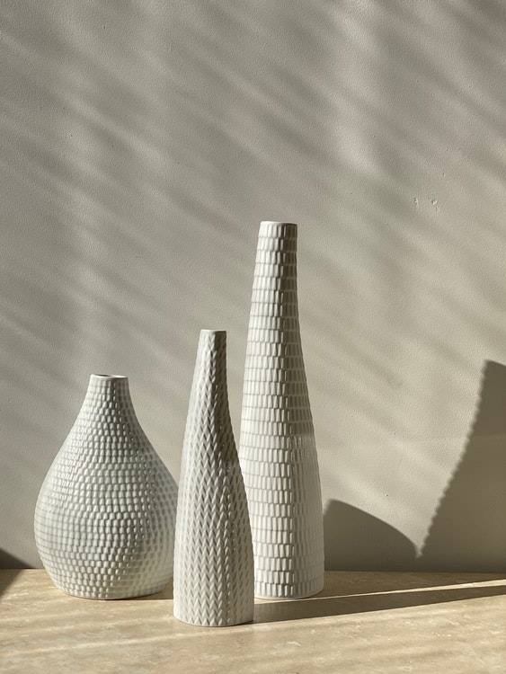 Stig Lindberg set of 3x 'Reptil' Ceramic Vessels by Gustavsberg, 1953.