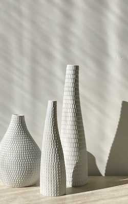Stig Lindberg set of 3x 'Reptil' Ceramic Vessels by Gustavsberg, 1953.