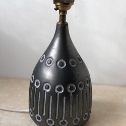 Vintage Ceramic Table Lamp in Anthracite Color. 1960s.