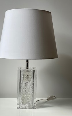Pukeberg Pair of Clear Glass Squared Table Lamps