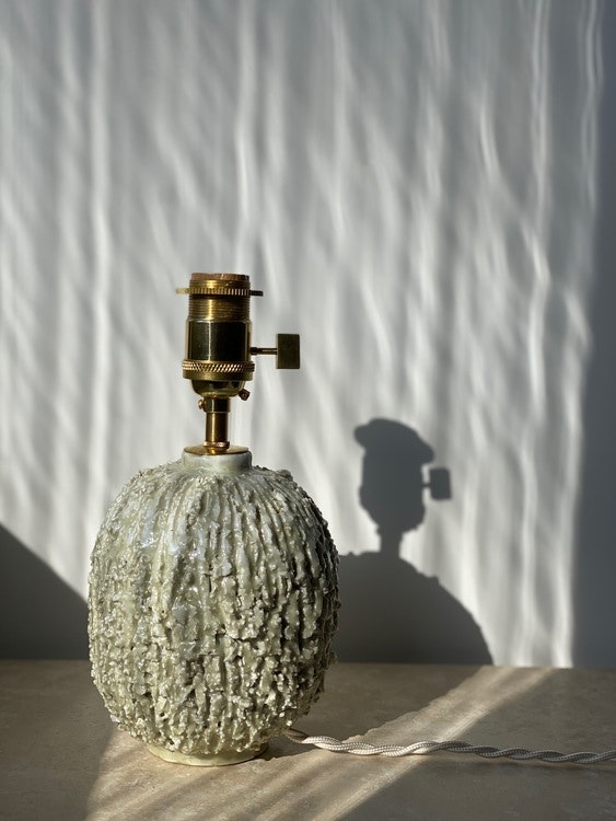 Gunnar Nylund "Chamotte" Mint Table Lamp for Rörstrand