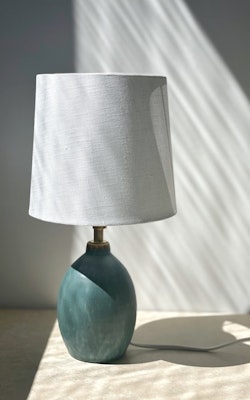 Vintage Turquoise Small Table Lamp. 1960s.