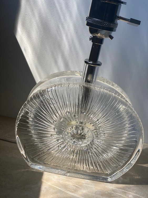 Small Vintage Glass Table Lamp. 1960s.