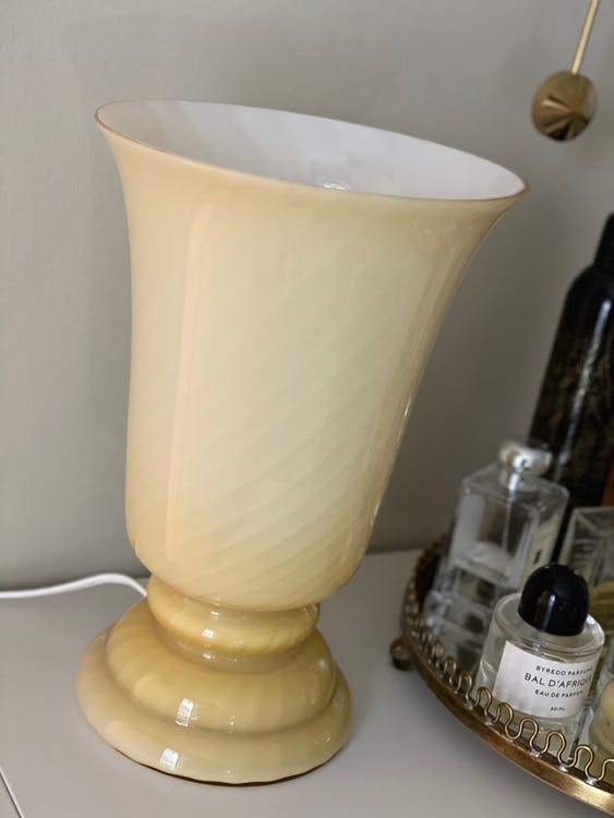 Yellow Murano Bell Formed Table Lamp. 1970s.