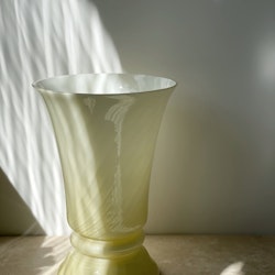 Pastel Yellow Murano Bell Formed Table Lamp. 1970s.