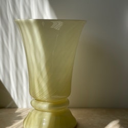 Pastel Yellow Murano Bell Formed Table Lamp. 1970s.