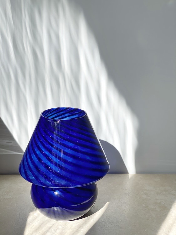 Blue Mushroom Lamp in the style of Murano. 1970s.