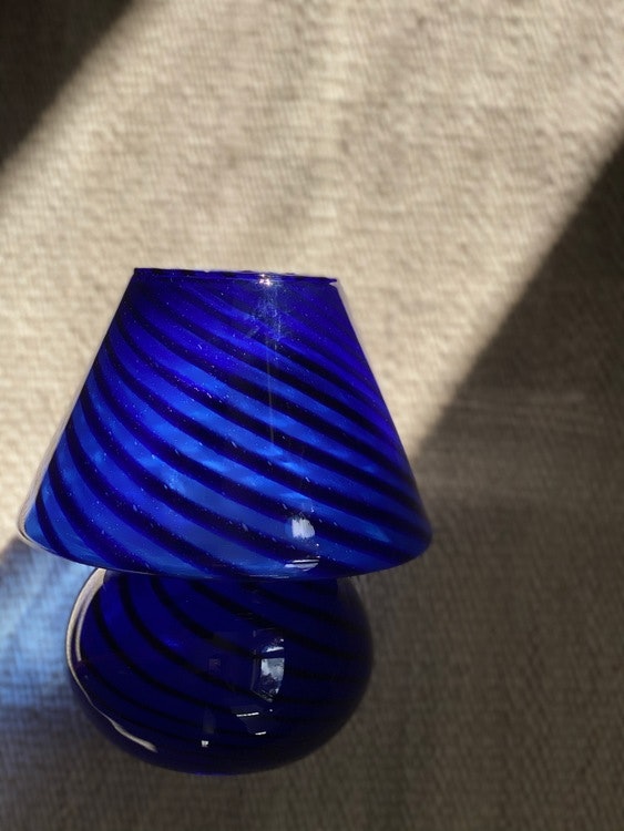 Blue Mushroom Lamp in the style of Murano. 1970s.