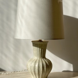 Upsala-Ekeby Art Deco Creme Colored Ceramic Table Lamp. 1940s.