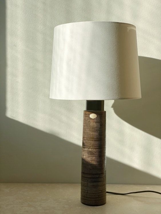 Upsala-Ekeby Brown Ceramic Table Lamp. 1960s.