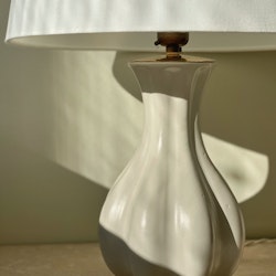 Upsala-Ekeby Creme Colored Ceramic Table Lamp. 1950s.