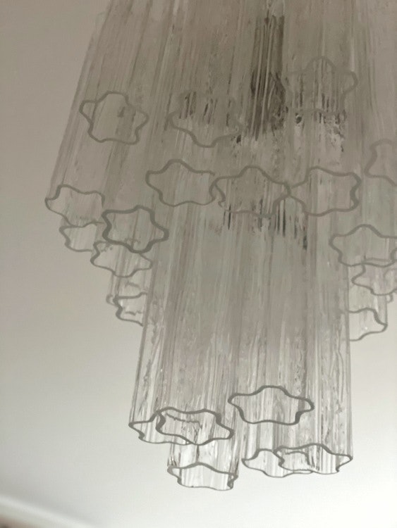 Murano Glass Chandelier Tubular Prisms. Small.