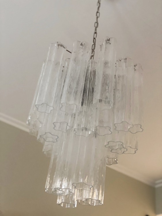 Murano Glass Chandelier Tubular Prisms. Small.