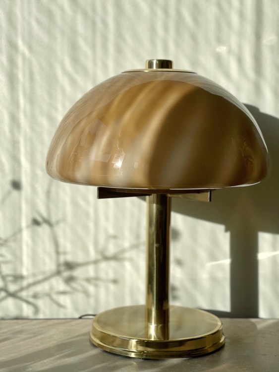 Large Mushroom Swirl Table Lamp. 1970s.